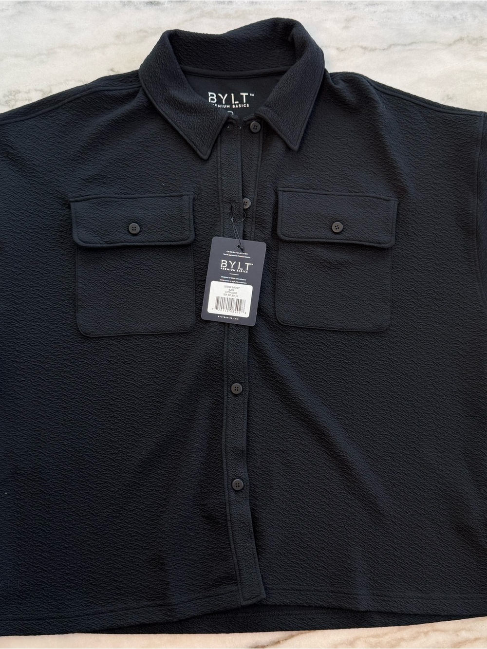 BYLT NWT Serene Shacket Black Button Down Overshirt Women Size XL - Picture 6 of 12